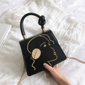 lovely Stylish Print Black Crossbody Bag