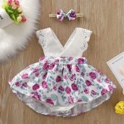 lovely Street V Neck Floral Print White Girl Mini 