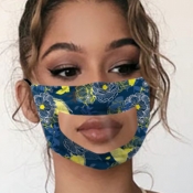 Lovely Print Patchwork Blue Face Mask