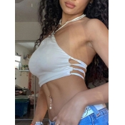 lovely Sexy Bandage Design White Camisole