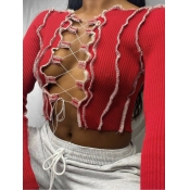 Lovely Sexy Bandage Design Red T-shirt