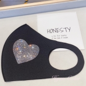 lovely Heart Black Face Mask