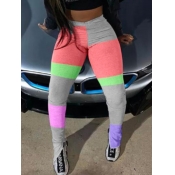LW Casual Color-lump Patchwork Grey Pants