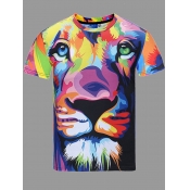 Lovely Casual O Neck Print Multicolor T-shirt