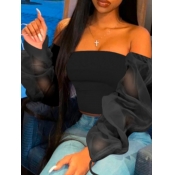 LW Off The Shoulde See Through Blouse