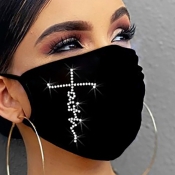 LW Print Black Face Mask