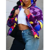 Lovely Street Camo Print Zipper Design Purple Park