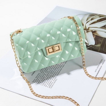 

LW Geometric Print Crossbody Bags, Light green