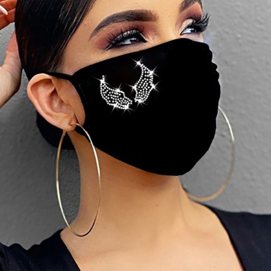 

Lovely Print Black Face Mask