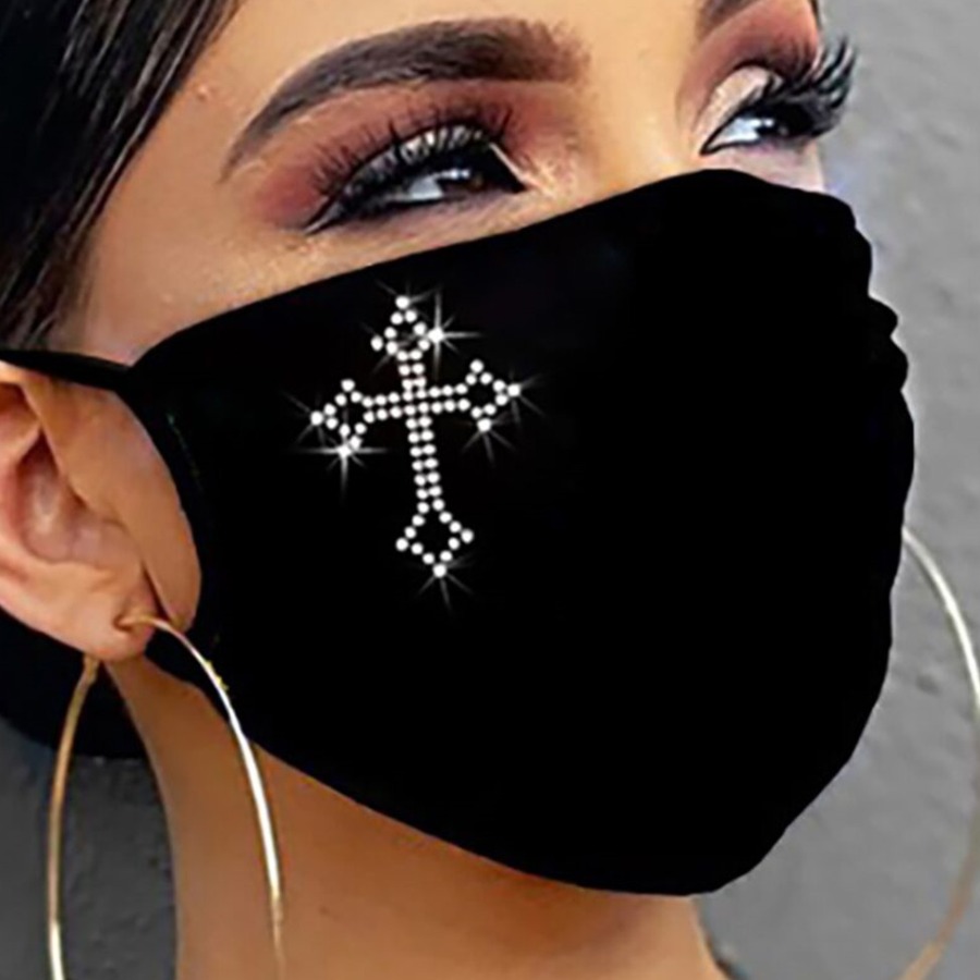 

lovely Hot Drilling Decorative Black Face Mask