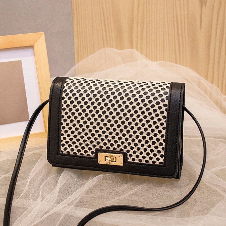 

lovely Chic Patchwork Black Crossbody Bag