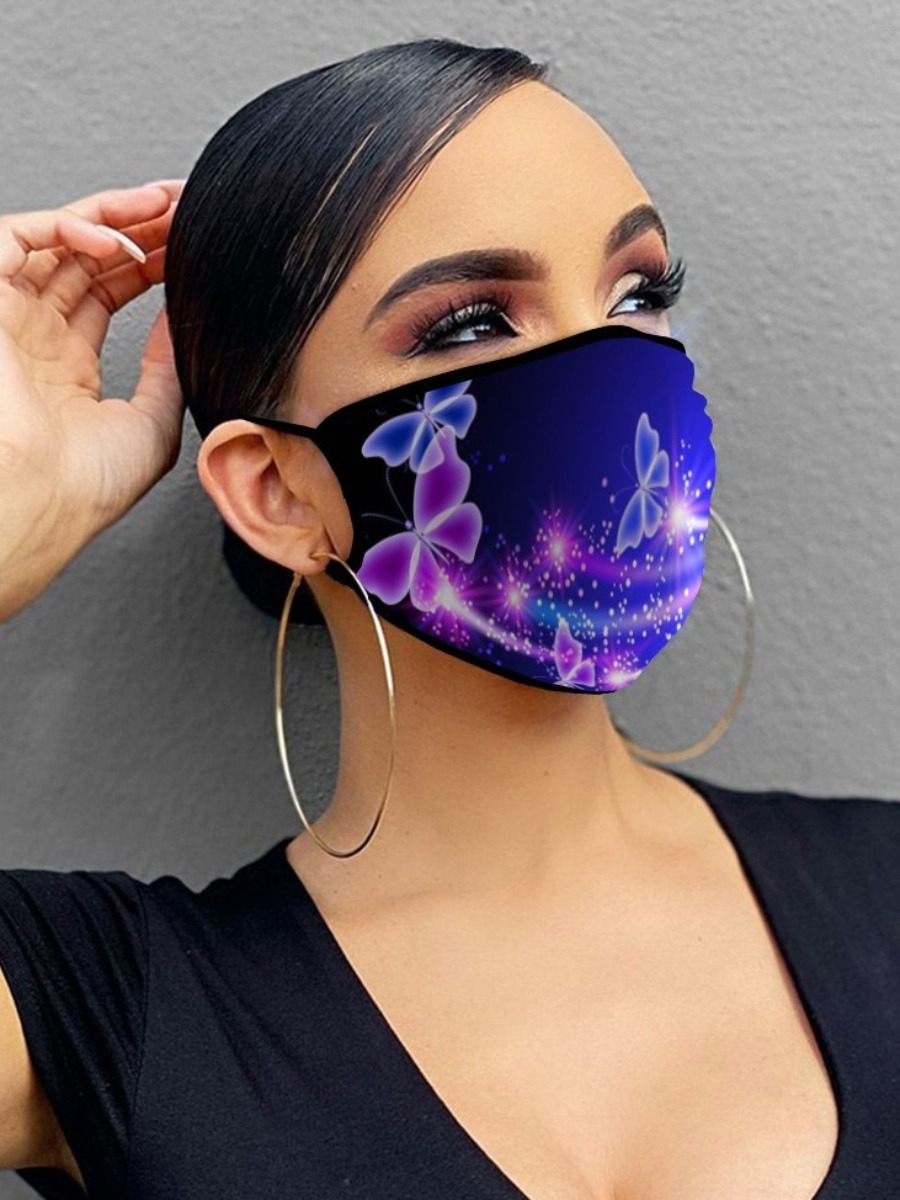 

lovely Butterfly Print Blue Face Mask