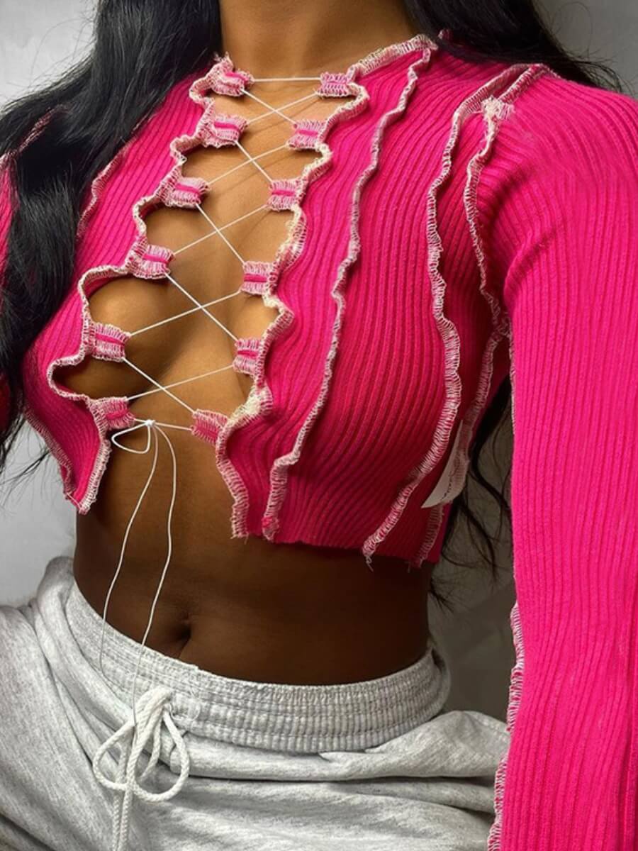 

LW Sexy Bandage Design Rose Red T-shirt