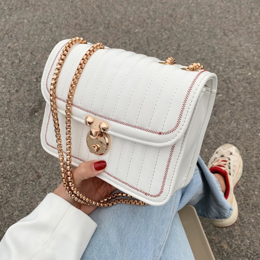 

lovely Stylish Chain Strap White Crossbody Bag