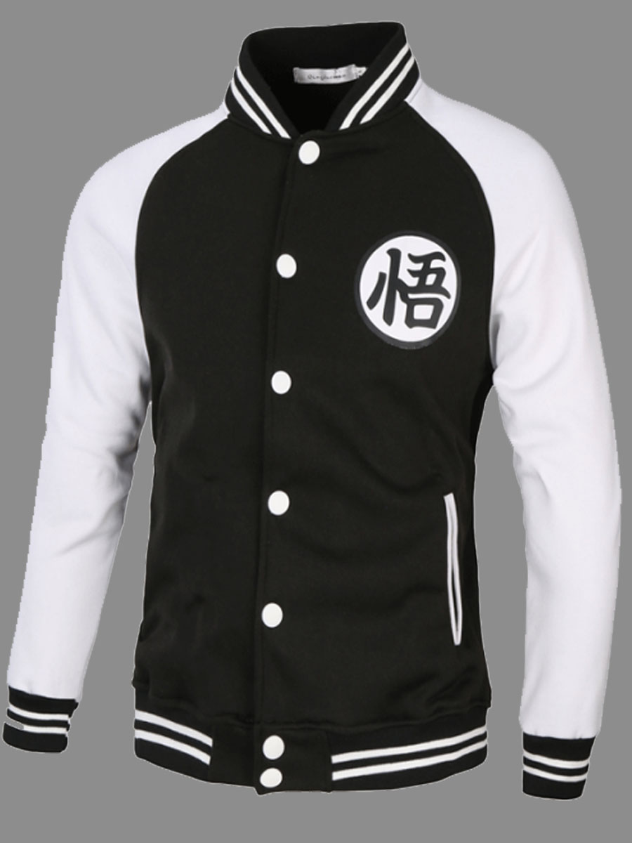 

lovely Sportswear Print Patchwork Black Men Jacket