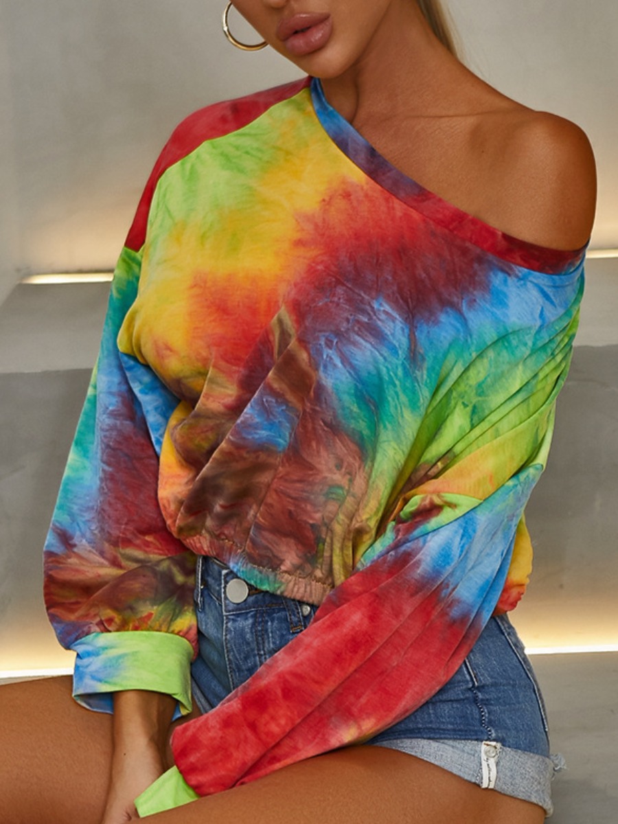 

lovely Street Tie-dye Multicolor Blouse, Multi