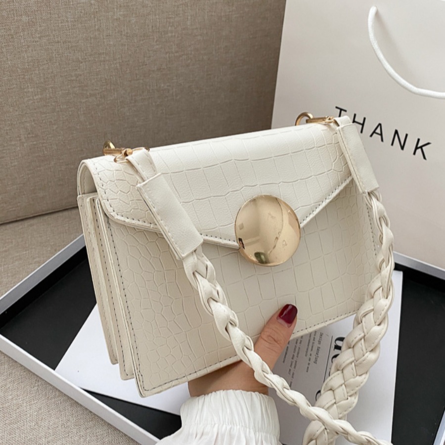 

lovely Retro Basic White Crossbody Bag