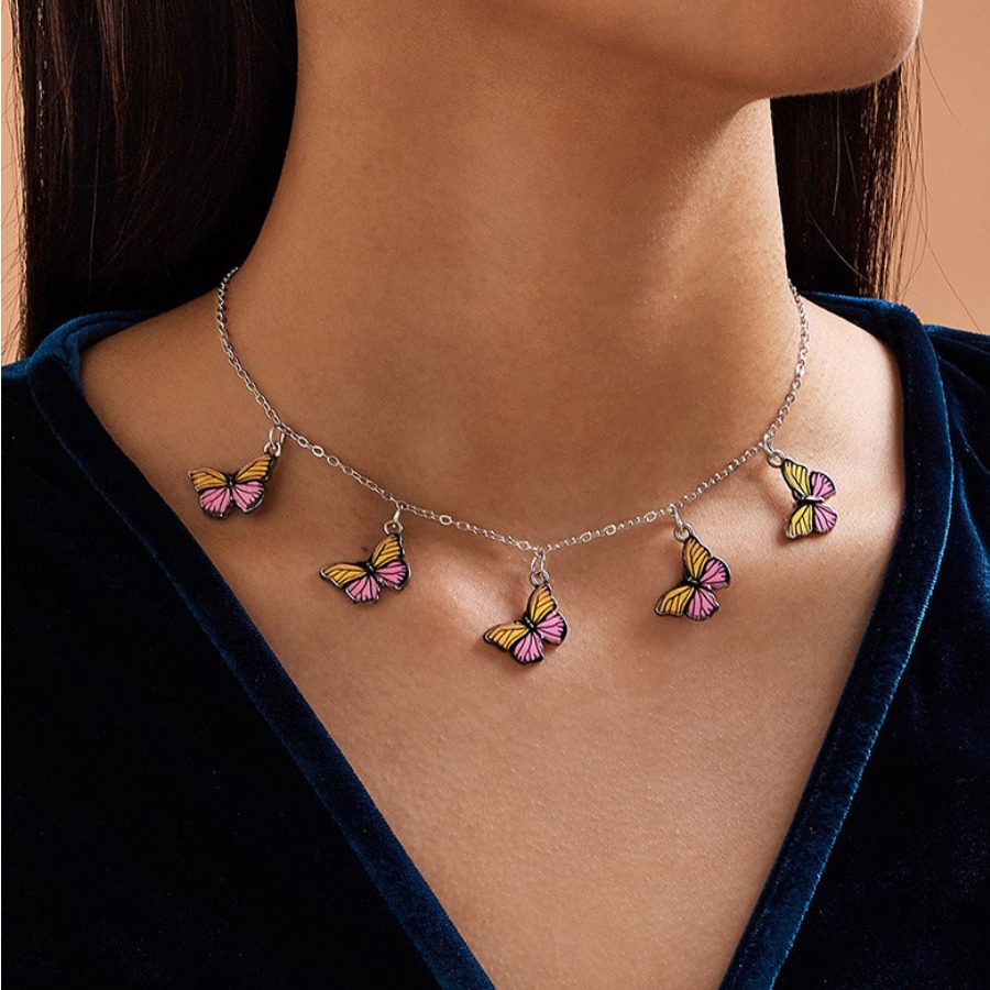 

lovely Trendy Butterfly Silver Necklace