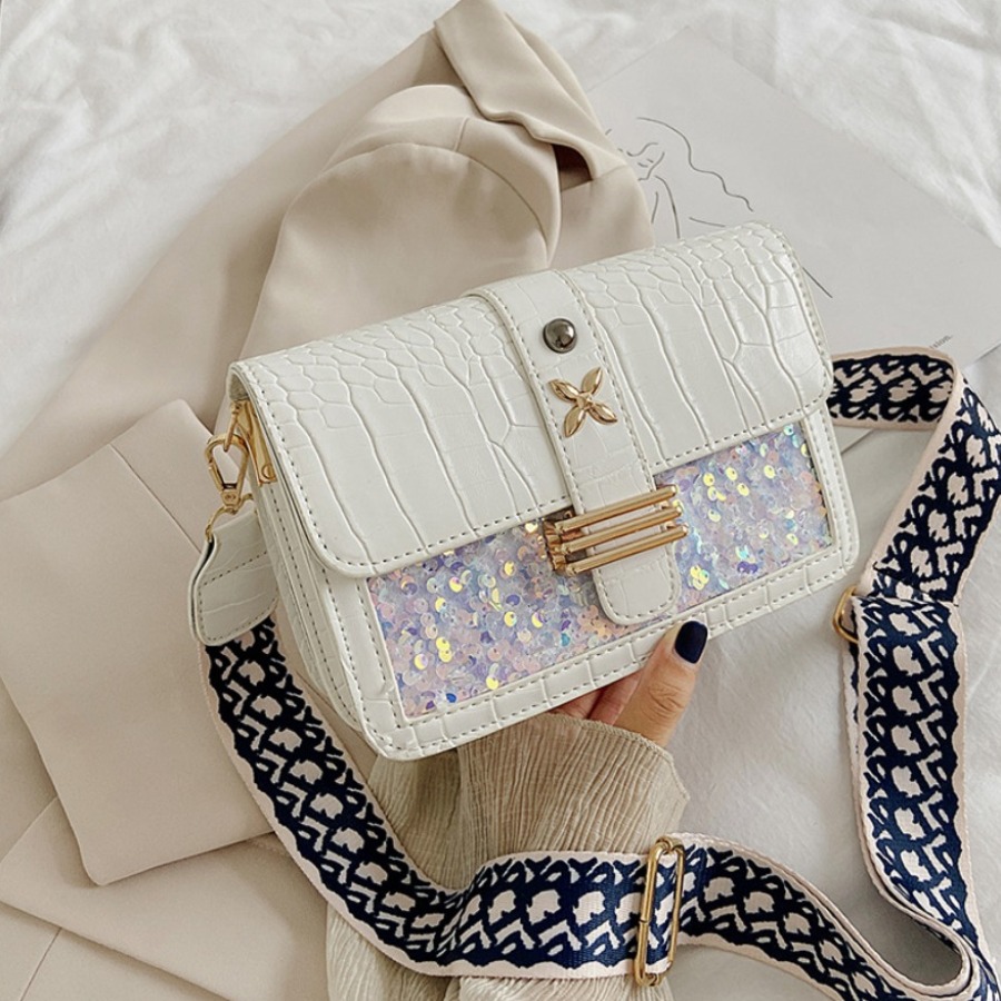 

lovely Stylish Patchwork White Crossbody Bag