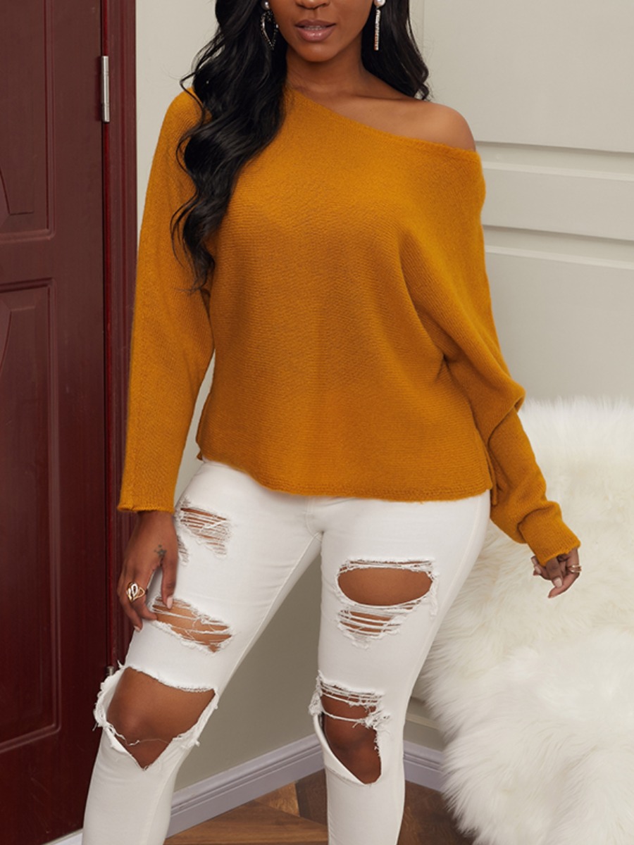 

lovely Leisure Loose Yellow Sweater