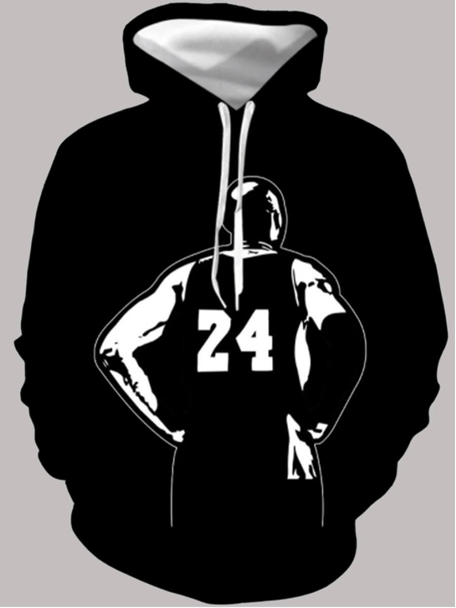 

Lovely Casual Hooded Collar Print Black Men Hoodie