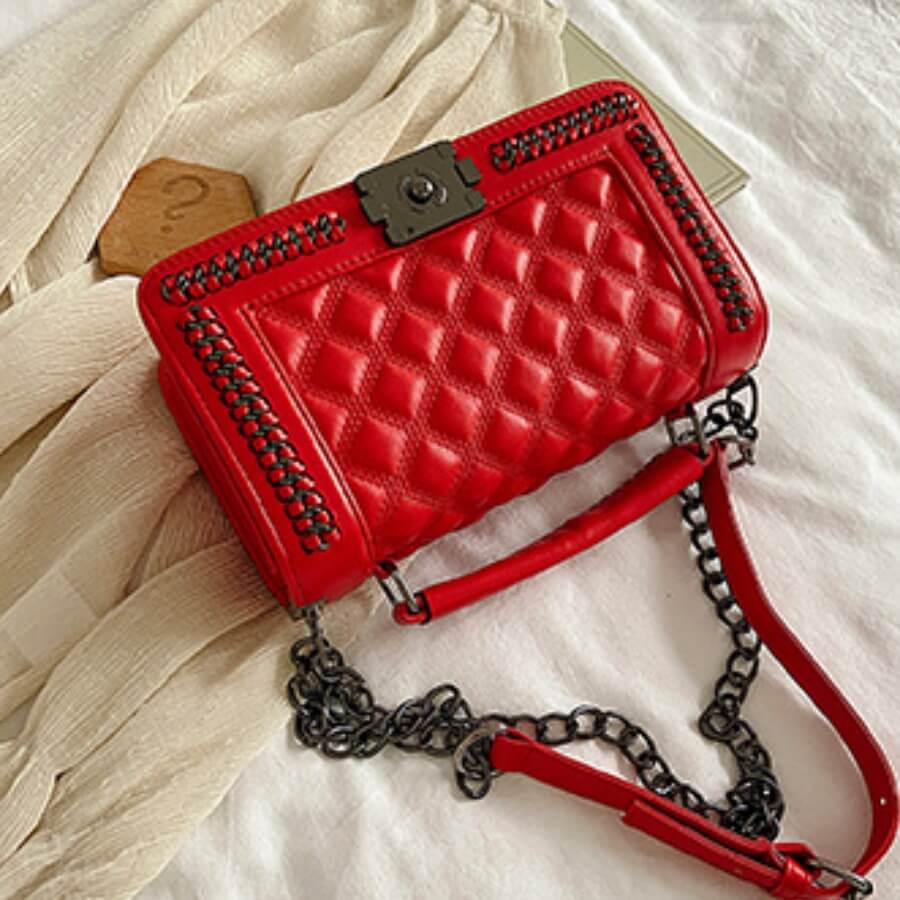 LW Chic Patchwork Red Crossbody Bags