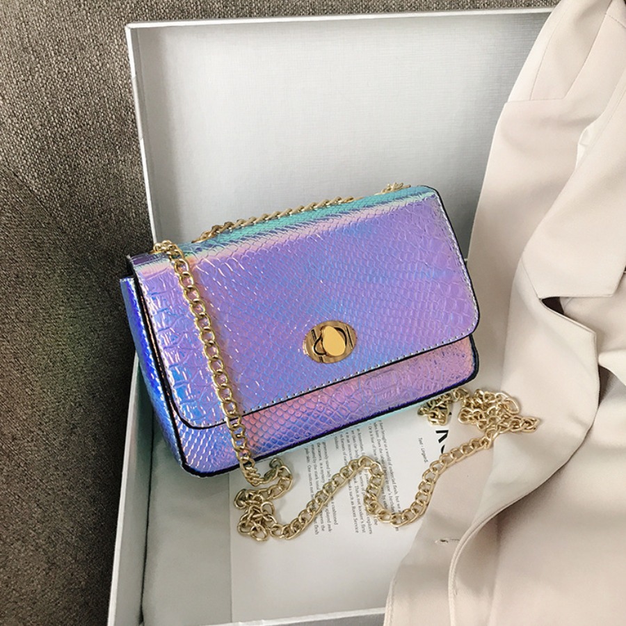 

lovely Chic Chain Strap Blue Crossbody Bag