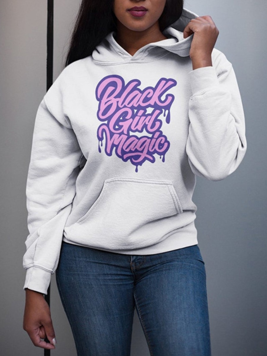 

Lovely Casual Hooded Collar Letter Print White Hoodie