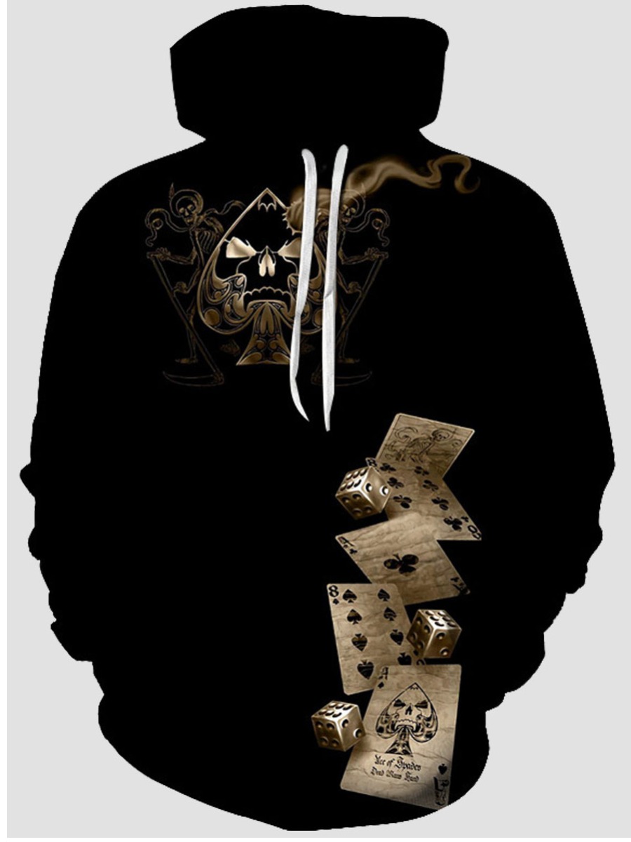 

lovely Trendy Hooded Collar Print Black Men Hoodie