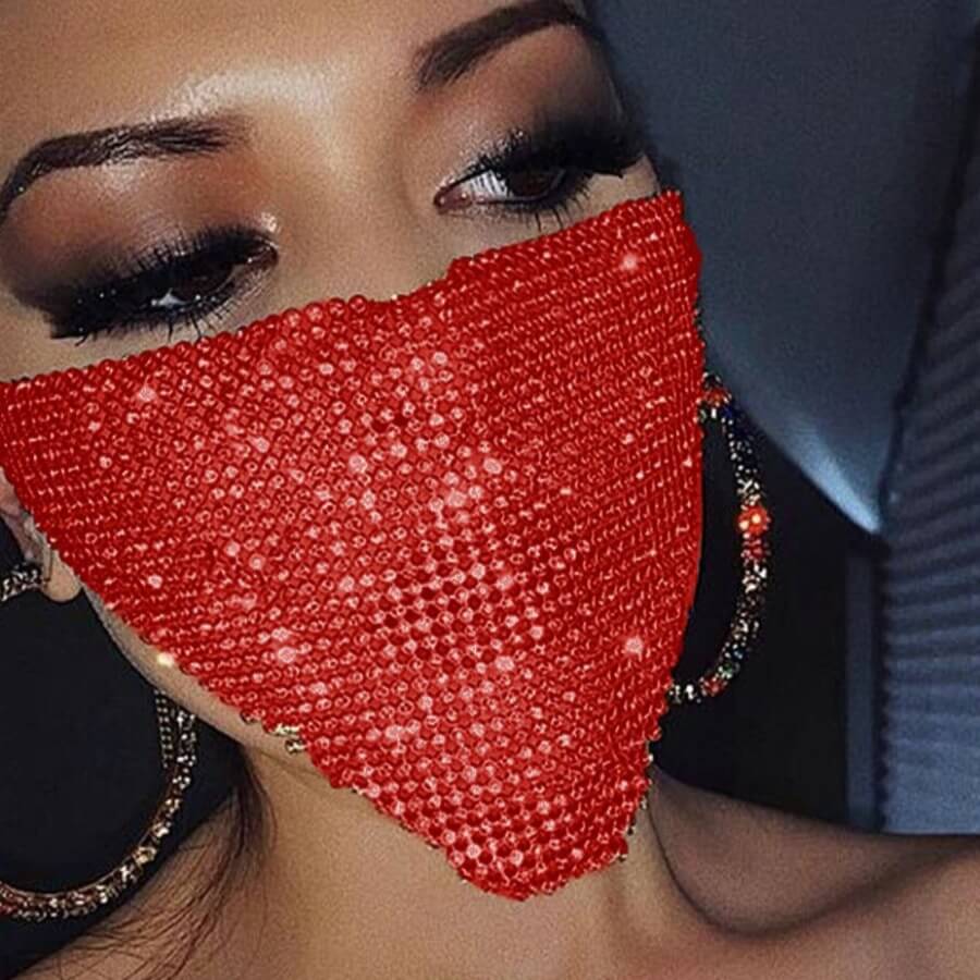 

LW Sweet Sequined Red Face Mask