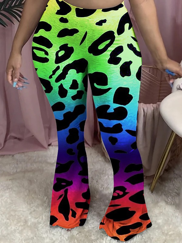 

lovely Casual Print Multicolor Plus Size Pants, Multi