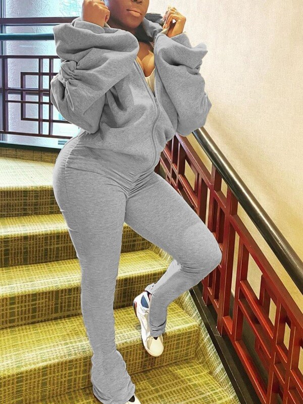 

Lovely Stylish Hooded Collar Hollow-out Grey One-piece Jumpsuit