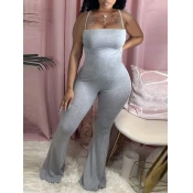 lovely Trendy Spaghetti Strap Basic Skinny Grey On