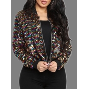 lovely Casual Sequined Zipper Design Multicolor Ja