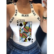 Lovely Casual Print White Camisole