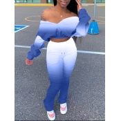 Lovely Sportswear Dew Shoulder Gradient Blue Two P