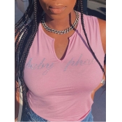 Lovely Street Letter Print Pink Camisole