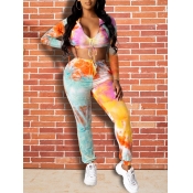 Lovely Leisure Hooded Collar Tie Dye Multicolor Tw