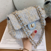 lovely Chic Chain Strap Blue Crossbody Bag