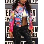Lovely Stylish Cartoon Print Multicolor Jacket