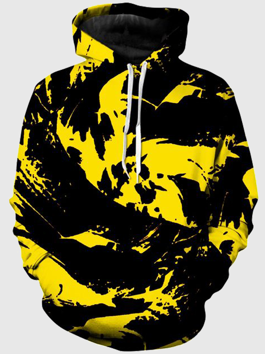 

lovely Leisure Hooded Collar Tie-dye Black Men Hoodie