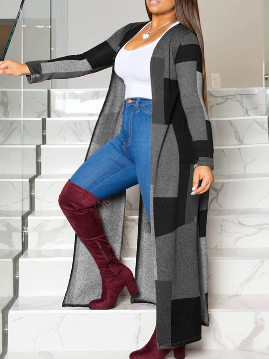 

LW Print Black Long Coat