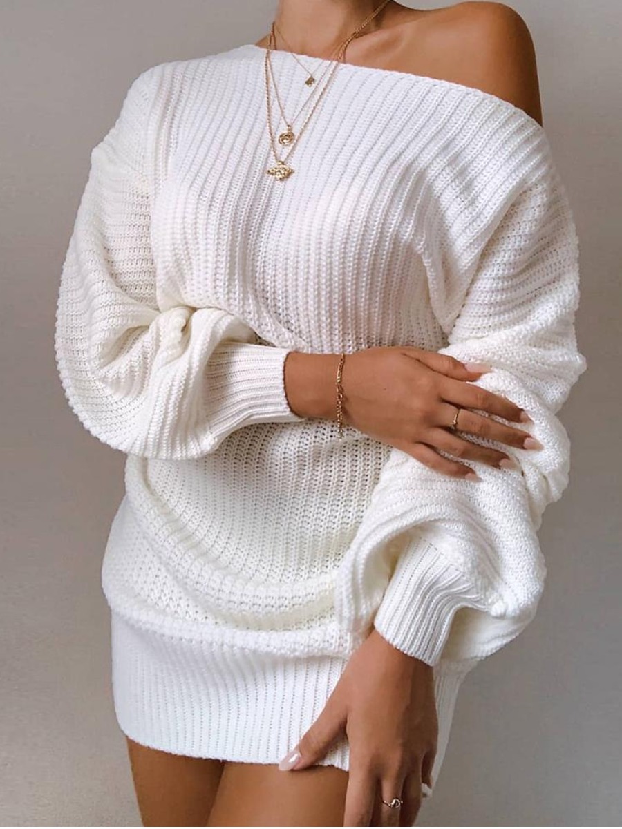 

lovely Casual Striped Loose White Mini Dress