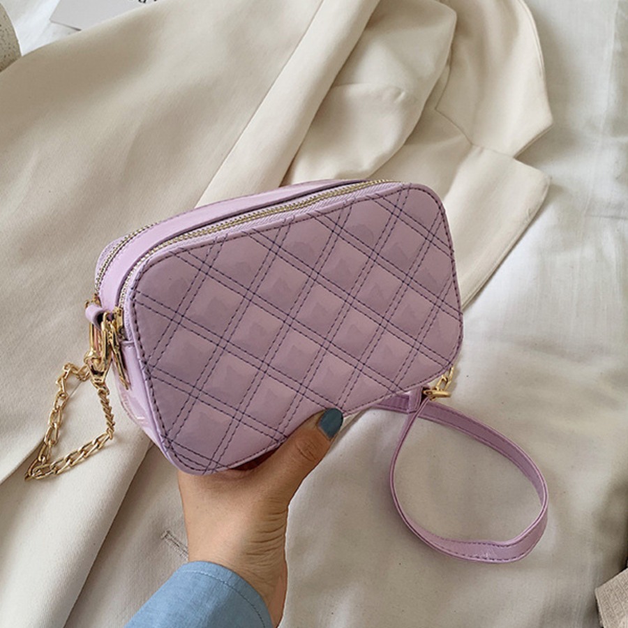 

lovely Stylish Chain Strap Purple Crossbody Bag