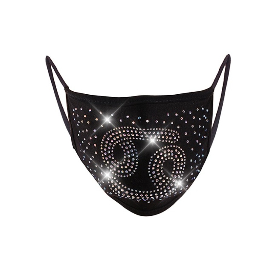 

Lovely Hot Drilling Decorative Pitch-black Face Mask