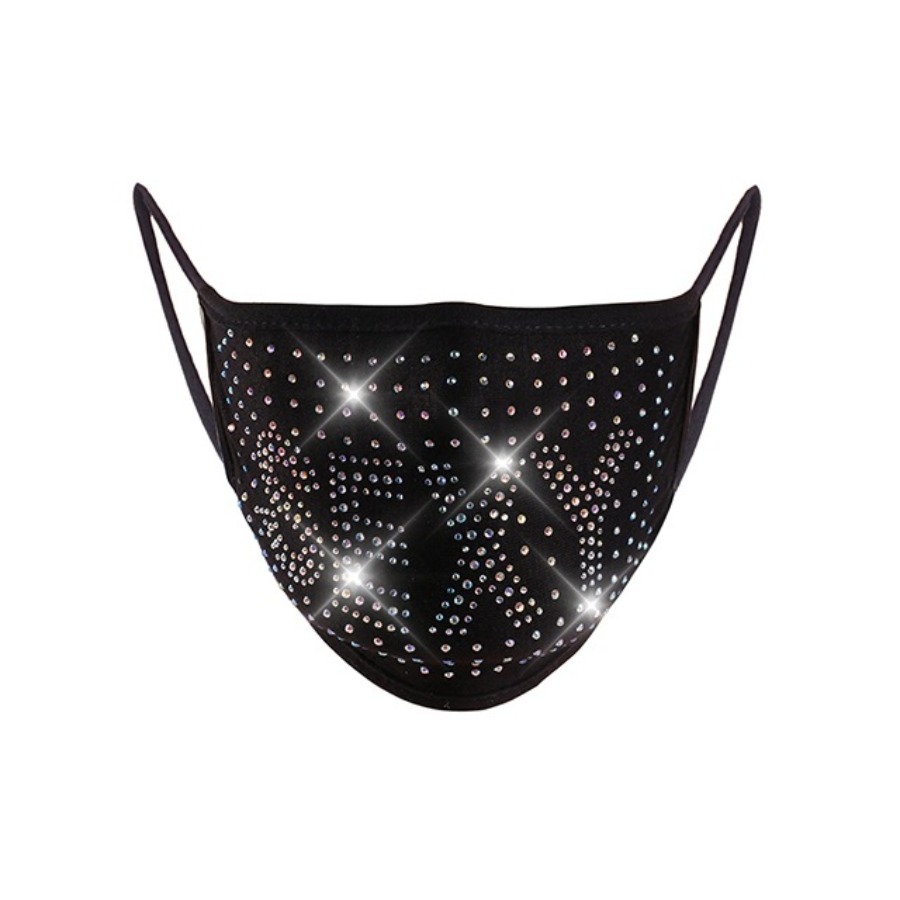 

lovely Hot Drilling Decorative Carbon Black Face Mask