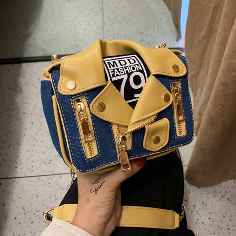

Lovely Chic Chain Strap Deep Blue Crossbody Bag