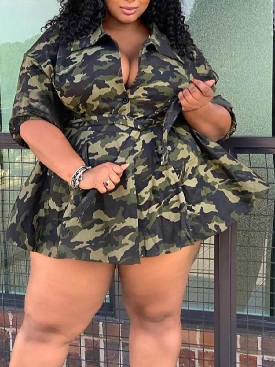 Lovely Stylish Turndown Collar Camo Print Army Green Plus Size Coat, Army green camouflag
Lovely Stylish Turndown Collar Camo Print Army Green Plus Size Coat, Army green camouflag