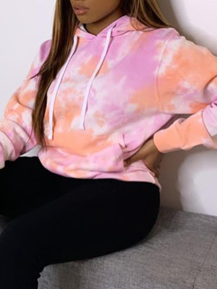 

Lovely Casual Hooded Collar Tie-dye Multicolor Hoodie, Multi