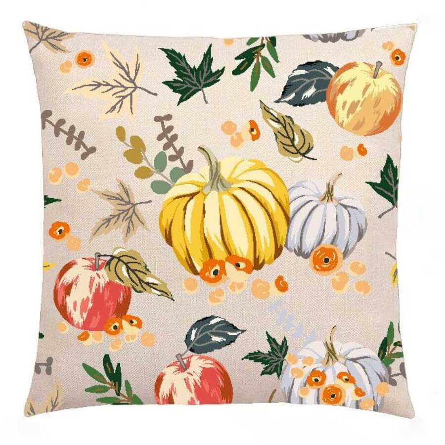 

Lovely Chic Pumpkin Print Golden Yellow Decorative Pillow Case